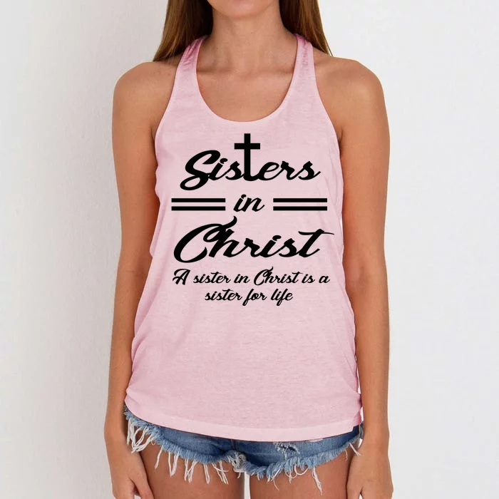 Sisters In Christ Sister For Life Women's Knotted Racerback Tank