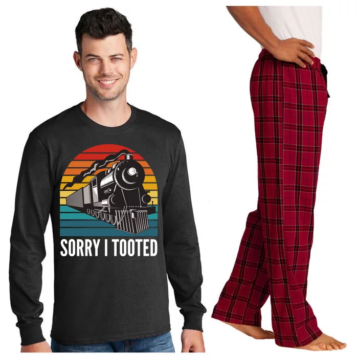 Sorry I Tooted, Funny Train Lovers, Funny Locomotive & Train Long Sleeve Pajama Set