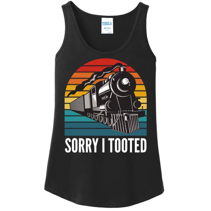 Sorry I Tooted, Funny Train Lovers, Funny Locomotive & Train Ladies Essential Tank