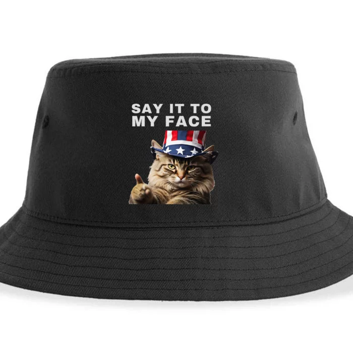 Say It To My Face Kamala Cat Sustainable Bucket Hat