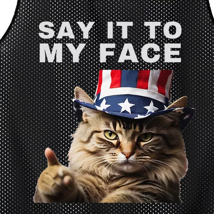 Say It To My Face Kamala Cat Mesh Reversible Basketball Jersey Tank