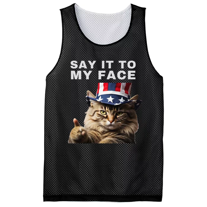 Say It To My Face Kamala Cat Mesh Reversible Basketball Jersey Tank