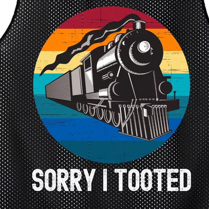 Sorry I Tooted, Funny Train Lovers Funny Locomotive & Train Mesh Reversible Basketball Jersey Tank