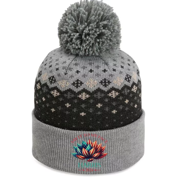 Say It To My Face Kamala Harris 2024 American Lotus The Baniff Cuffed Pom Beanie