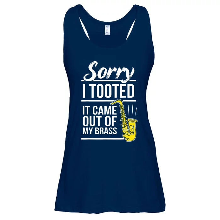 Sorry I Tooted Brass Saxophonist Saxist Sax Saxophone Ladies Essential Flowy Tank