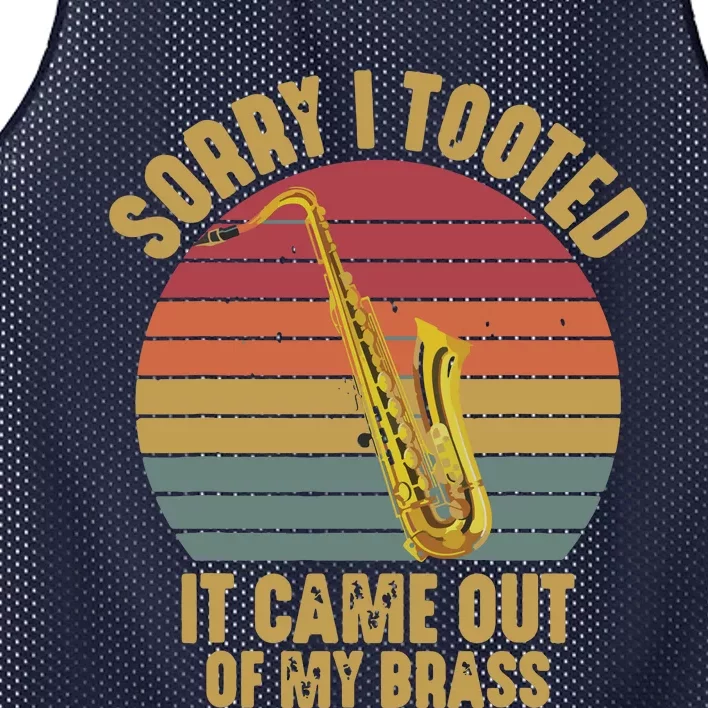 Sorry I Tooted Saxophone Player Saxophonist Marching Band Mesh Reversible Basketball Jersey Tank