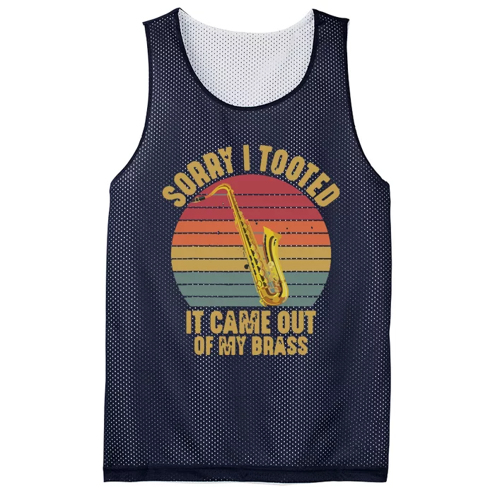 Sorry I Tooted Saxophone Player Saxophonist Marching Band Mesh Reversible Basketball Jersey Tank