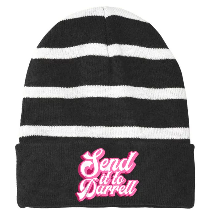 Send It To Darrell Striped Beanie with Solid Band