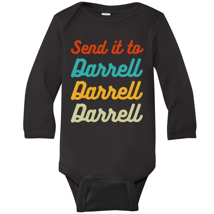 Send It To Darrell Baby Long Sleeve Bodysuit