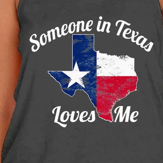 Someone In Texas Loves Me Texas Texan Love Women's Knotted Racerback Tank