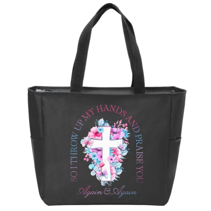 So I Throw Up My Hands B.R.A.N.D.O.N Lake And Praise You Zip Tote Bag