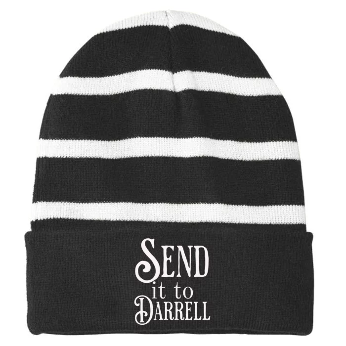 Send It To Darrell Striped Beanie with Solid Band