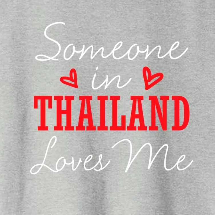 Someone In Thailand Loves Me Relationship Couple Cute Gift Women's Crop Top Tee