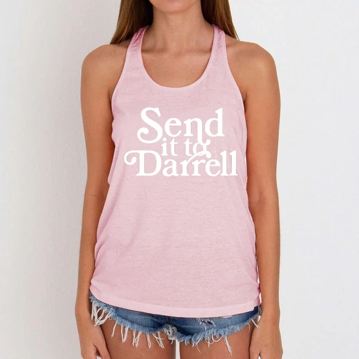 Send It To Darrell Send It To Daryl Funny Drama Vintage Women's Knotted Racerback Tank