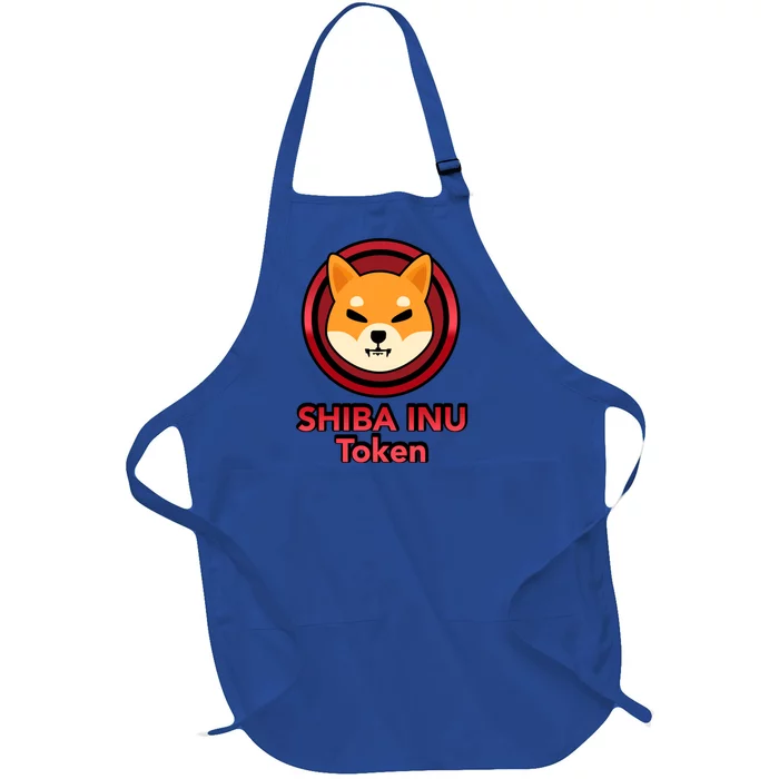 Shiba Inu Token Crypto Hodl Shib Coin Dogecoin Millionaire Great Gift Full-Length Apron With Pocket