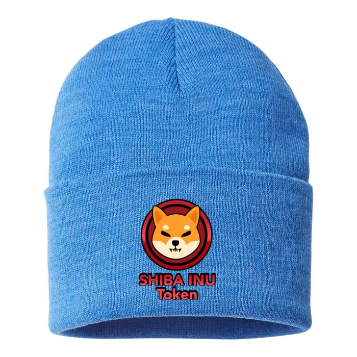 Shiba Inu Token Crypto Hodl Shib Coin Dogecoin Millionaire Great Gift Sustainable Knit Beanie