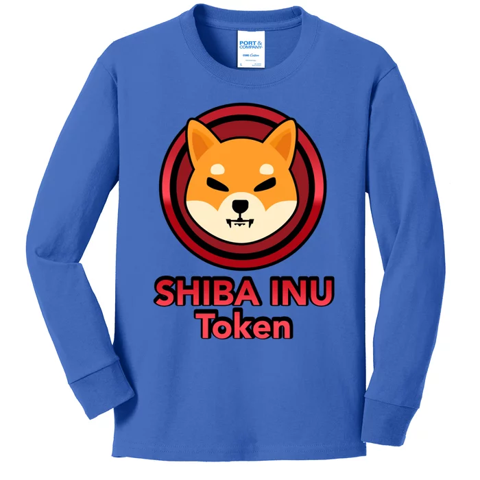 Shiba Inu Token Crypto Hodl Shib Coin Dogecoin Millionaire Great Gift Kids Long Sleeve Shirt