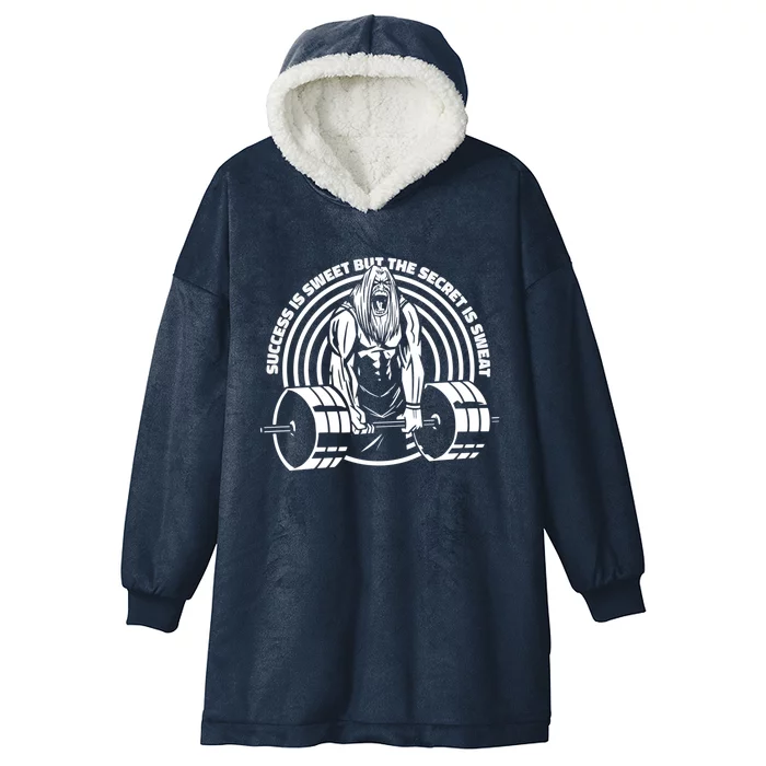 Sweat Is The Secret Deadlifter Funny Gift Hooded Wearable Blanket