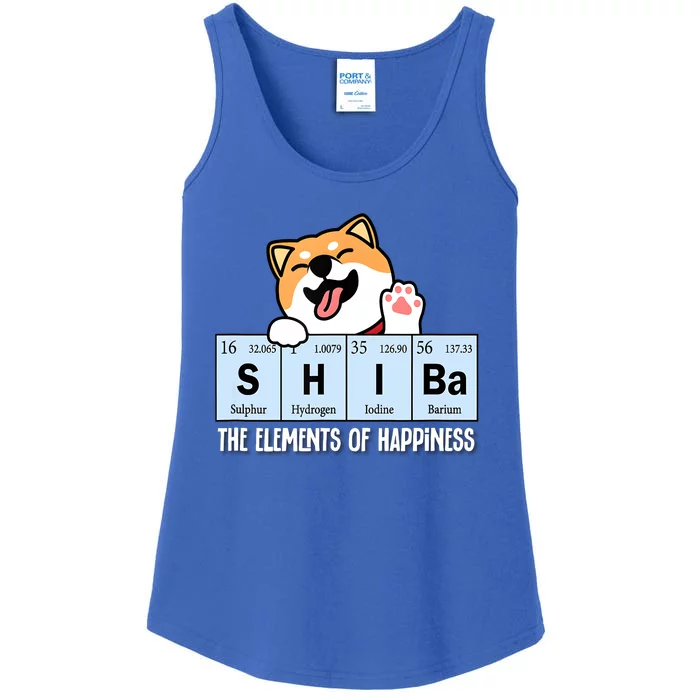 Shiba Inu Table Of Elements Happiness Shiba Inu Gift Ladies Essential Tank