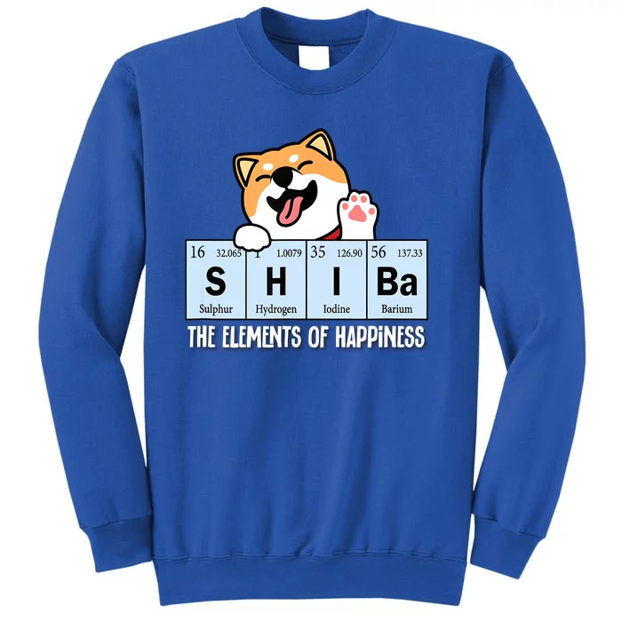 Shiba Inu Table Of Elements Happiness Shiba Inu Gift Tall Sweatshirt