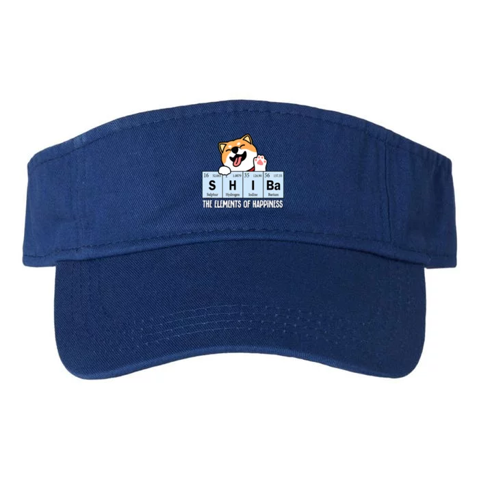 Shiba Inu Table Of Elements Happiness Shiba Inu Gift Valucap Bio-Washed Visor