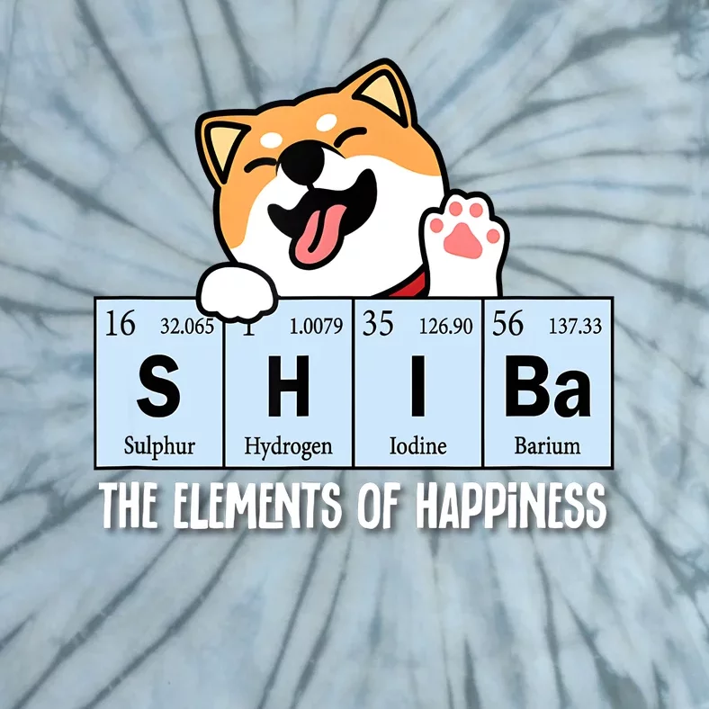 Shiba Inu Table Of Elements Happiness Shiba Inu Gift Tie-Dye T-Shirt