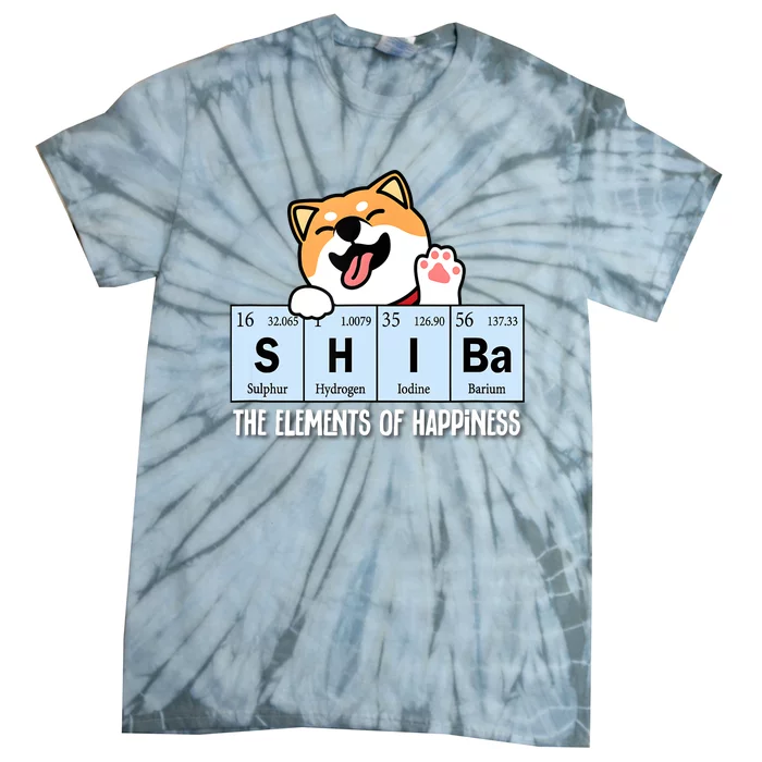 Shiba Inu Table Of Elements Happiness Shiba Inu Gift Tie-Dye T-Shirt