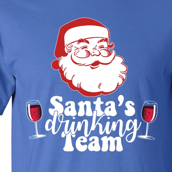 Santa's Ing Team Fun Wine Ers Meme Christmas Funny Gift Tall T-Shirt