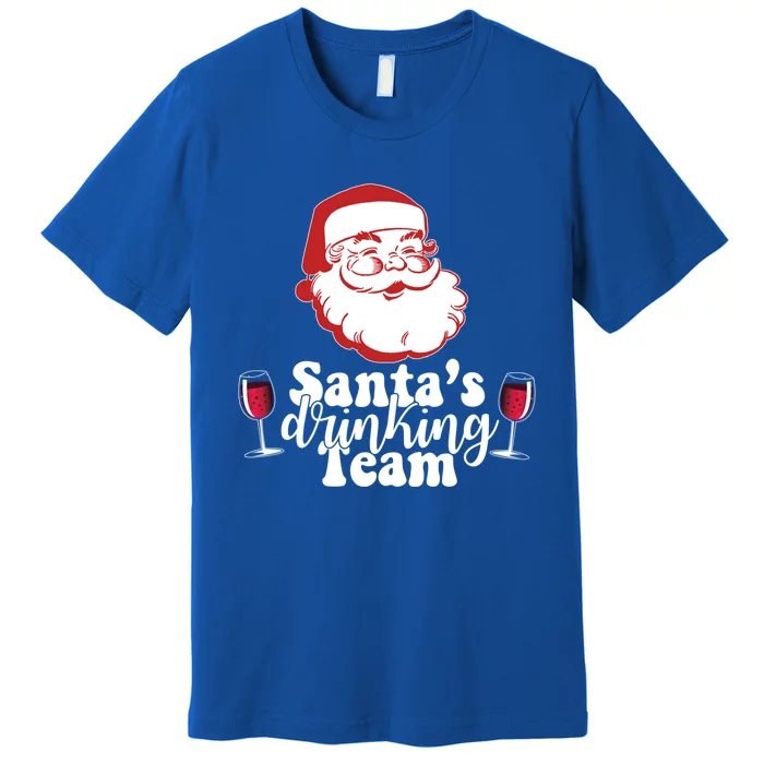 Santa's Ing Team Fun Wine Ers Meme Christmas Funny Gift Premium T-Shirt