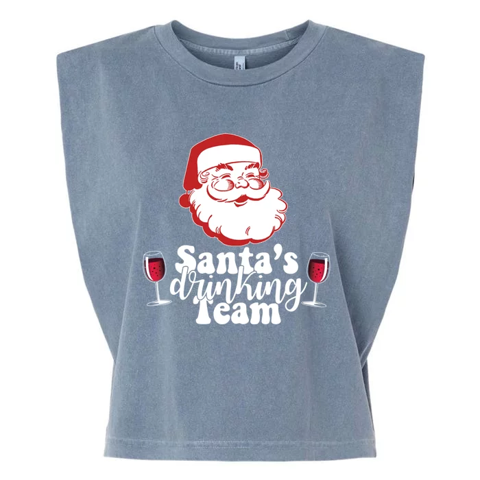 Santa's Ing Team Fun Wine Ers Meme Christmas Funny Gift Garment-Dyed Women's Muscle Tee