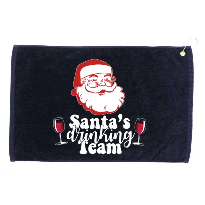 Santa's Ing Team Fun Wine Ers Meme Christmas Funny Gift Grommeted Golf Towel