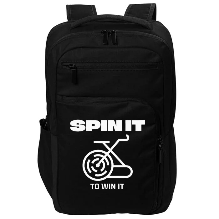 Spin It To Win It Funny Indoor Cycling Spinning Top Impact Tech Backpack