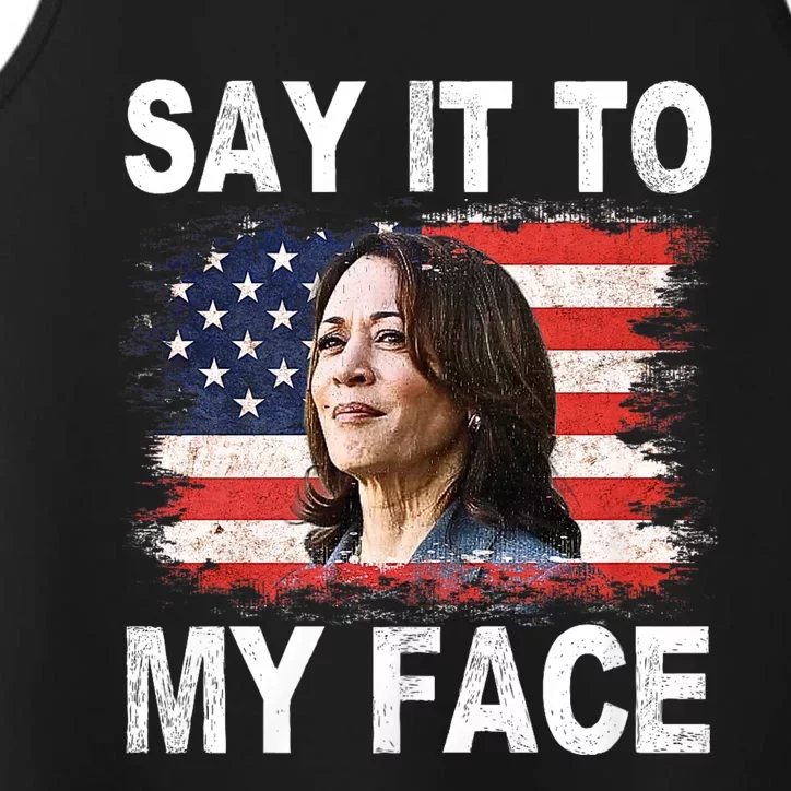 Say It To My Face Funny Kamala Harris Addresses Trump Performance Tank