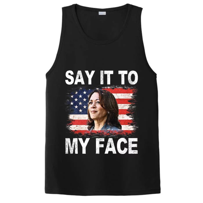 Say It To My Face Funny Kamala Harris Addresses Trump Performance Tank