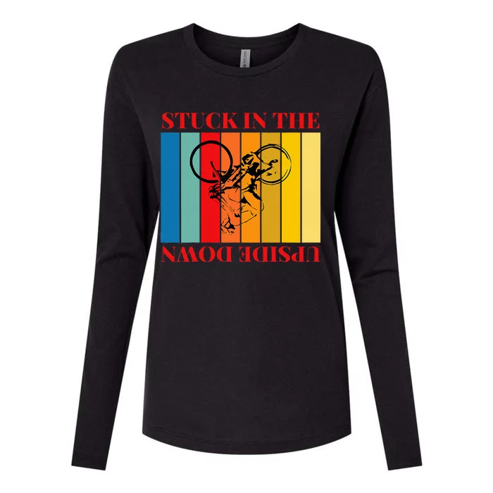 Stuck In The Upside Down Womens Cotton Relaxed Long Sleeve T-Shirt