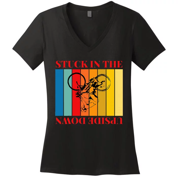 Stuck In The Upside Down Women's V-Neck T-Shirt