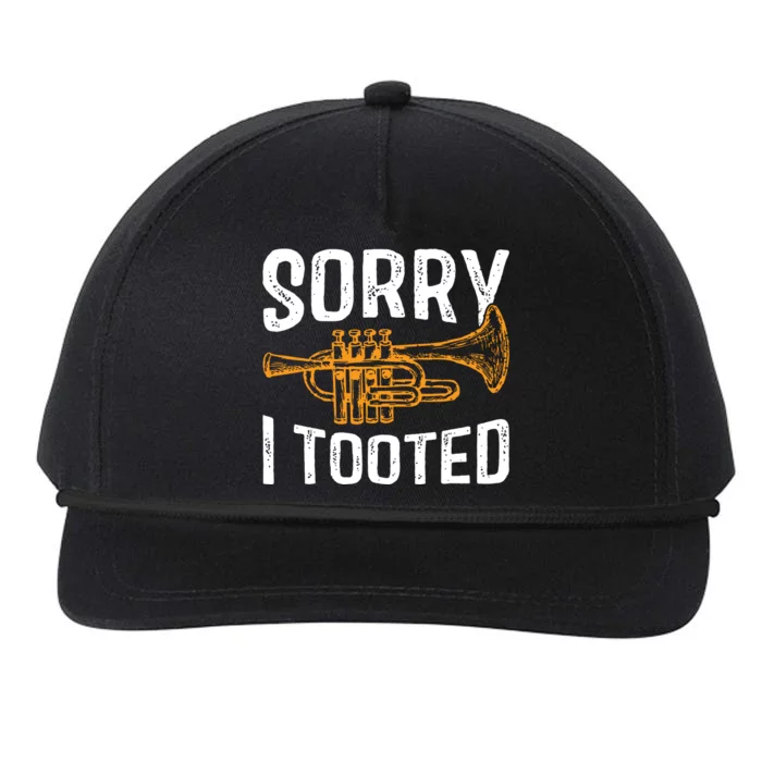 Sorry I Tooted Funny Jazz Music Instrument Trumpet Player Snapback Five-Panel Rope Hat