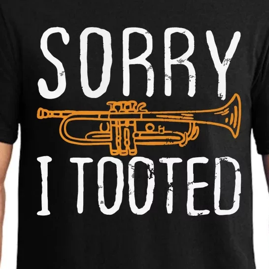 Sorry I Tooted Trumpet Music Marching Band Nerd Gift Short Sleeve Pajama Set