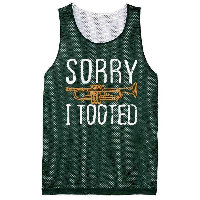 Sorry I Tooted Trumpet Music Marching Band Nerd Gift Short Sleeve Mesh Reversible Basketball Jersey Tank