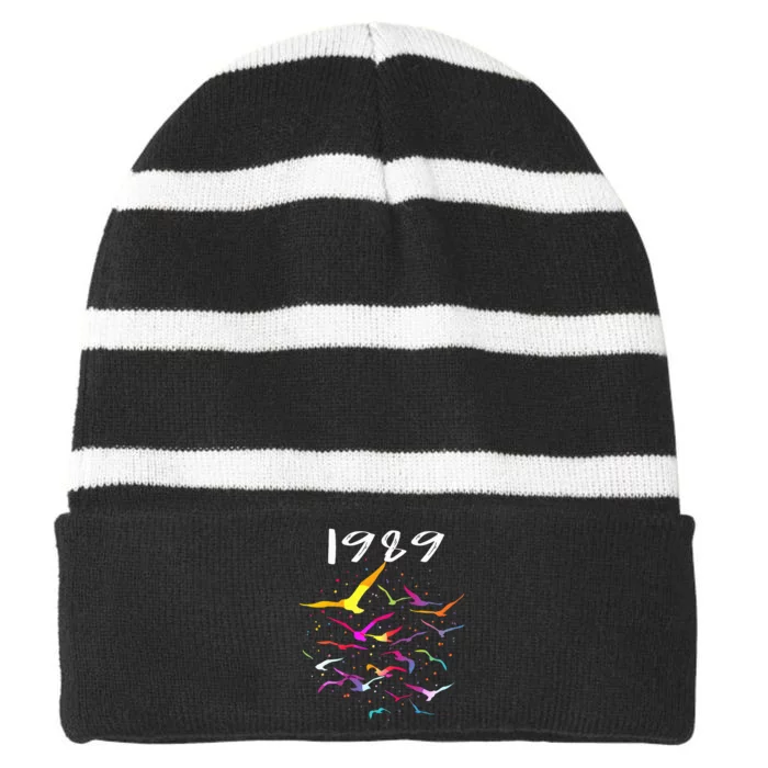 Seagull In The Sky Flock Of Seagulls 1989 Striped Beanie with Solid Band