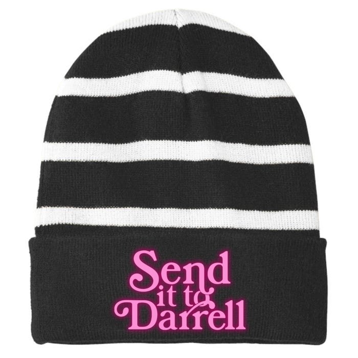 Send It To Darrell Front & Back Striped Beanie with Solid Band