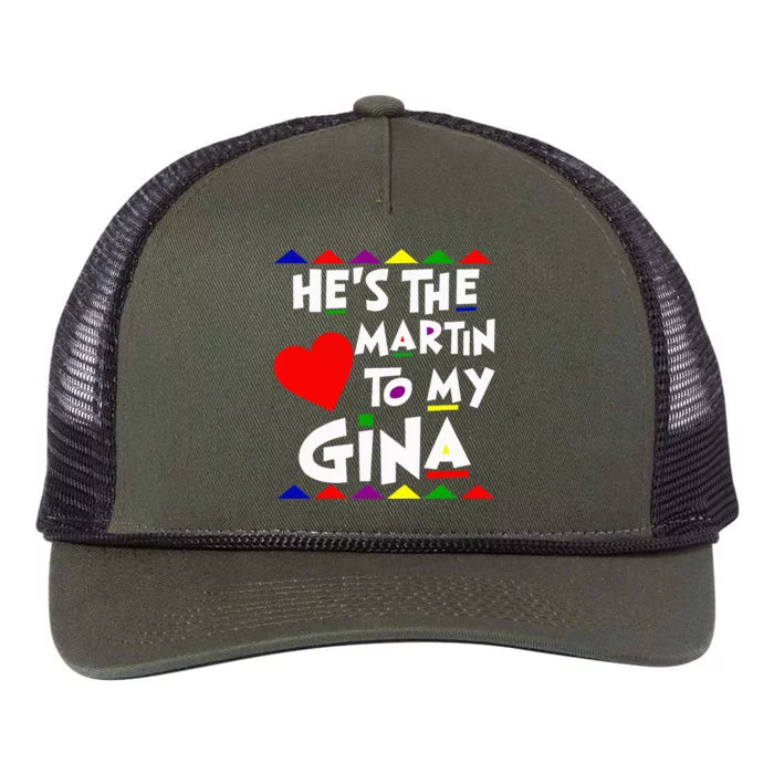 She Is The Gina To Martin Name Personalized Couple Matching Retro Rope Trucker Hat Cap