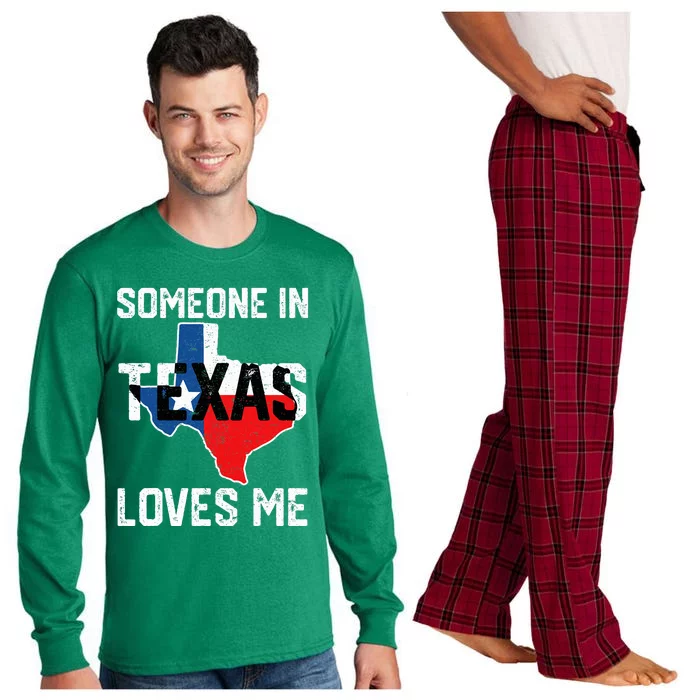 Someone In Texas Loves Me Cool Distressed Long Sleeve Pajama Set