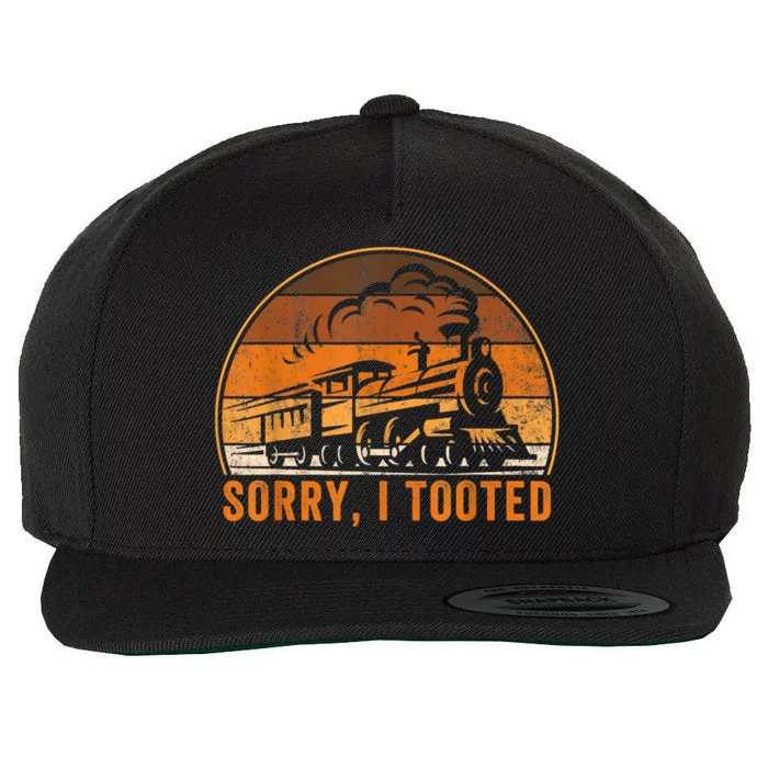 Sorry I Tooted Funny Train Railroad Workers Wool Snapback Cap