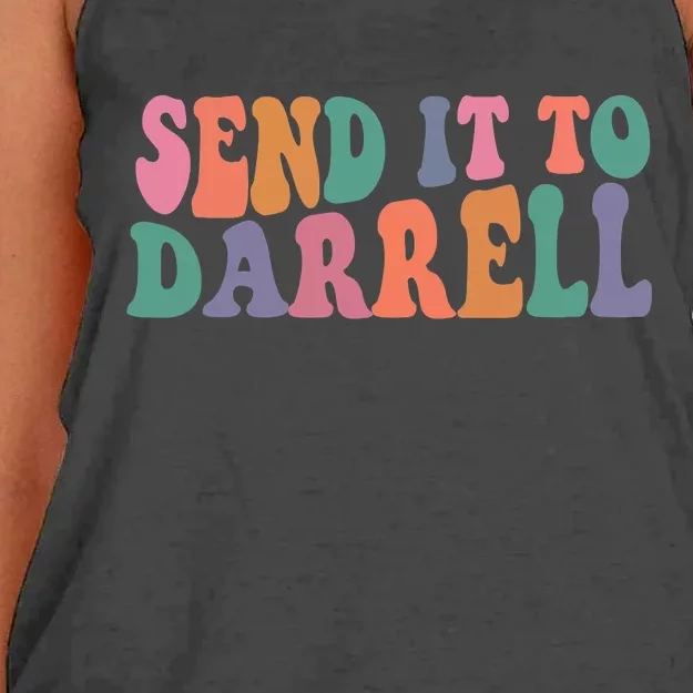 Send It To Darrell Send It To Daryl Send It To Darrel Women's Knotted Racerback Tank