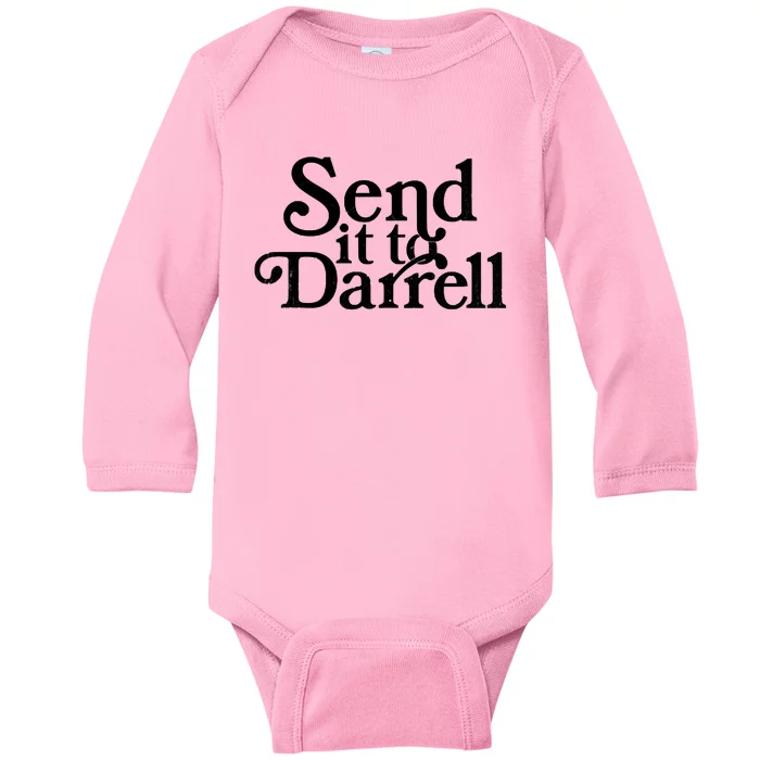 Send It To Darrell Send It To Daryl Funny Drama Vintage Baby Long Sleeve Bodysuit