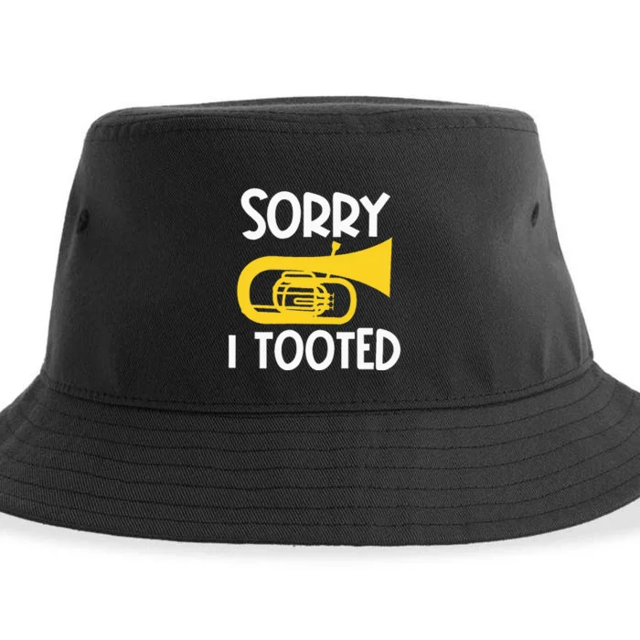 Sorry I Tooted Baritone Funny Euphonium Player Brass Band Sustainable Bucket Hat