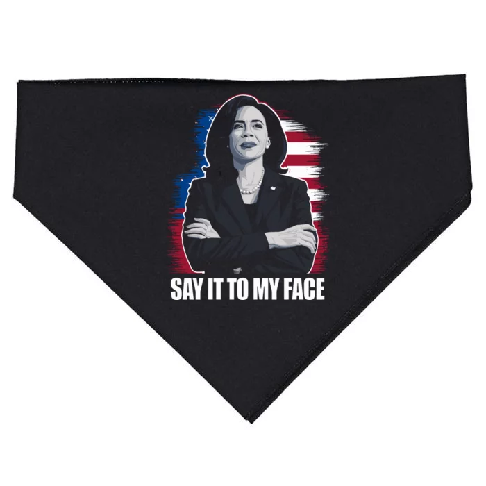 Say It To My Face Kamala Harris 2024 USA-Made Doggie Bandana