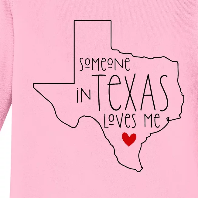 Someone In Texas Loves Me Baby Long Sleeve Bodysuit