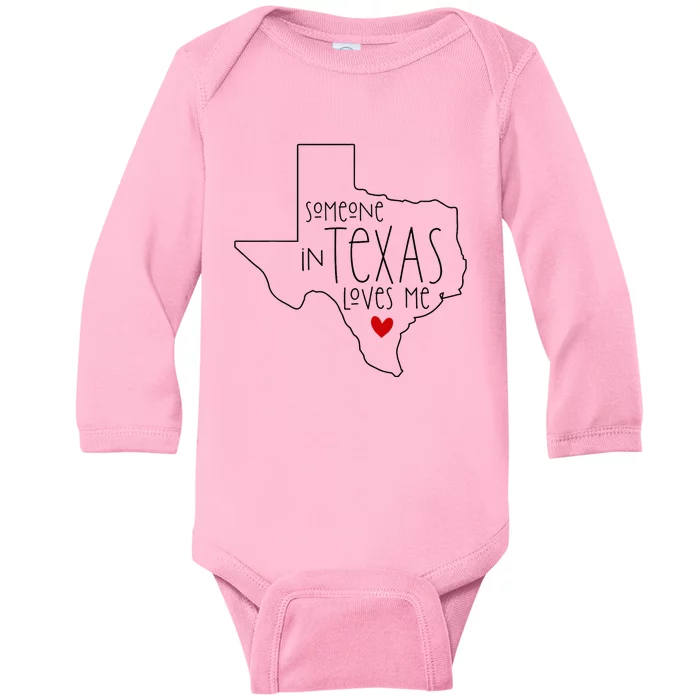 Someone In Texas Loves Me Baby Long Sleeve Bodysuit